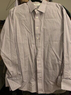Vintage Burberrys of London Mini Check Dress Button-up Shirt with French Cuffs